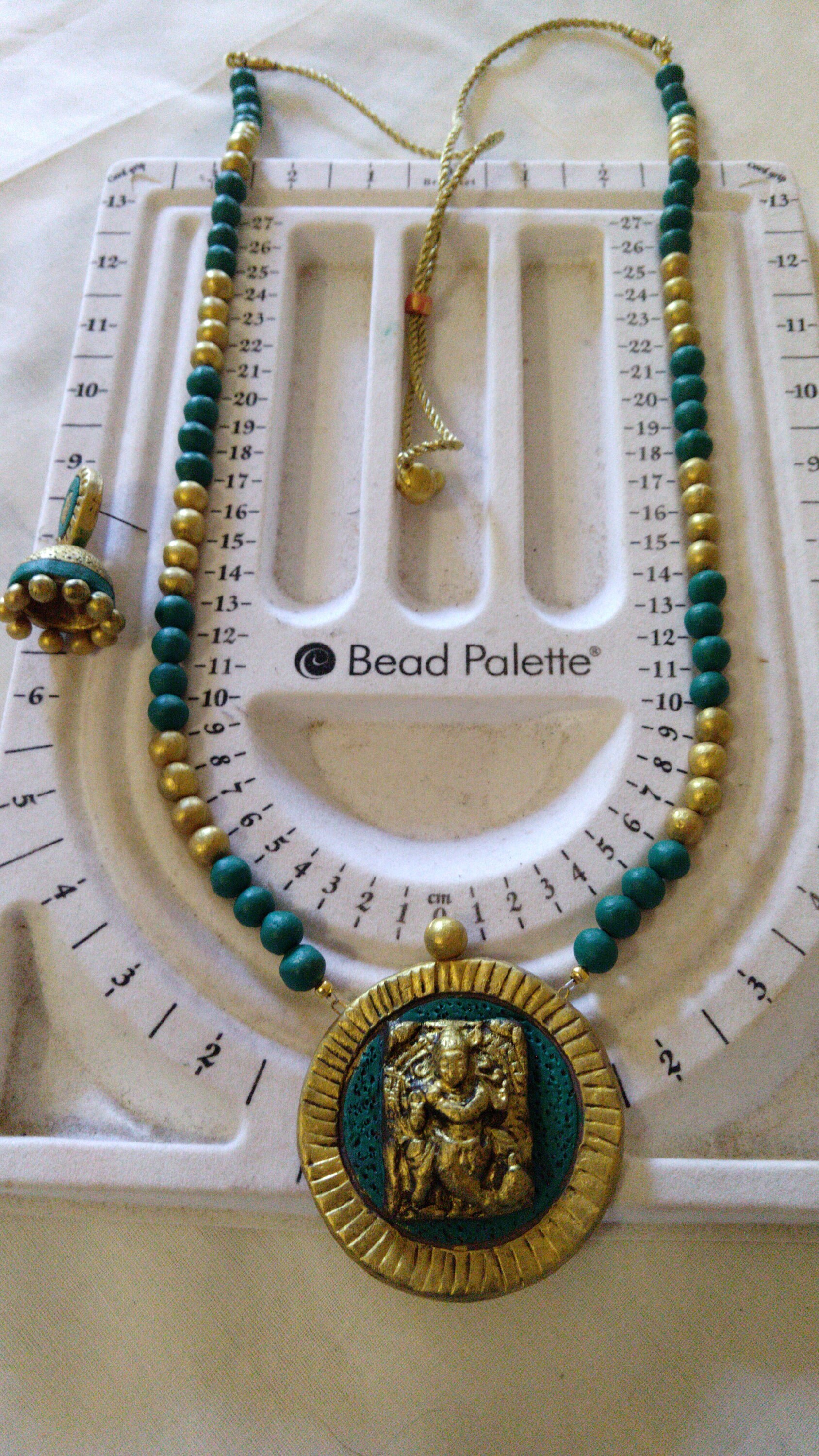 Krishna Pendant Necklace Green and Gold Colored Necklace Etsy Hong Kong