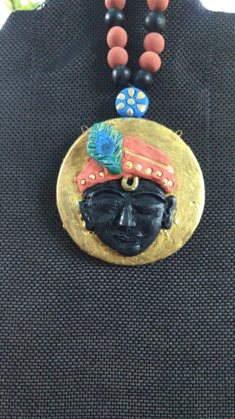 Shri Krishna Necklace with Matching jhumka Earrings Indian Etsy