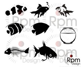 Fish SVG File, Gold Fish, Fish, Goldfish, fishbowl, Gold Fish, CNC, Laser, Cricut, Silhouette, Cuttable, Digital File, Vector, Download