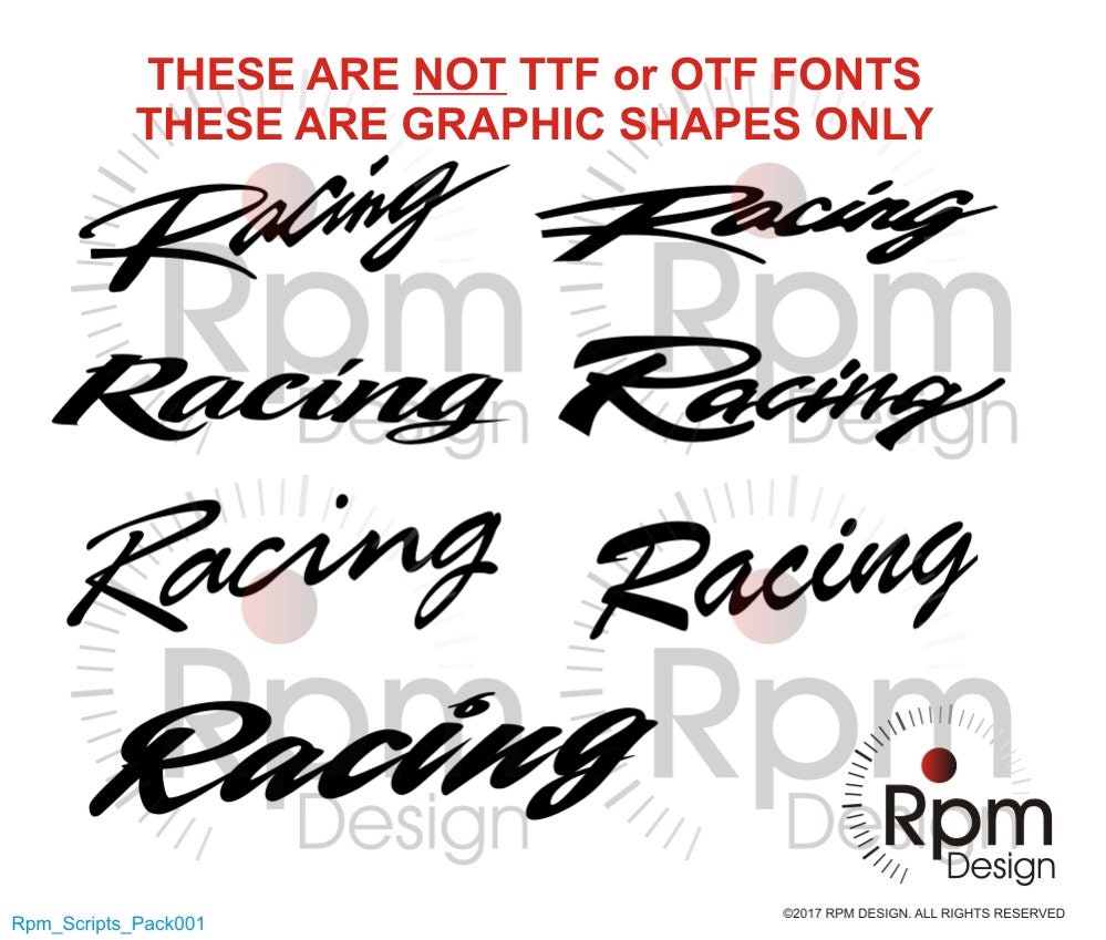 Racing Script SVG File Racing SVG Racing Text Racing 