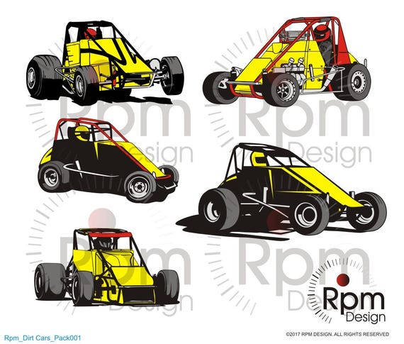 Download Race Car Svg File Racing Svg Sprint Car Svg Midget Dirt Track Dxf Laser Cricut Silhouette