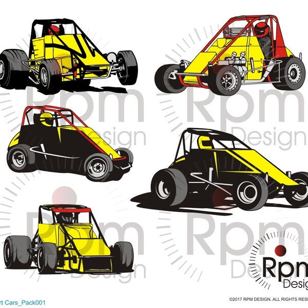 Race car SVG File, Racing SVG, Sprint Car SVG, Midget, Dirt Track, dxf, Laser, Cricut, Silhouette, Cuttable, Digital File, Vector, Download