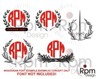 Leaf Wreath SVG File, Wreath svg, Laurel Wreath SVG, Wreath, Leaf, Monogram, CNC, Laser, Cricut, Silhouette, Cuttable, Vector, Download