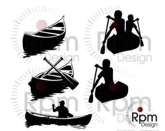 Canoe SVG File, Boat, Boating, Canoeing, Water, Camping, Outdoors, CNC, Laser, Cricut, Silhouette, Cuttable, Digital File, Vector, Download