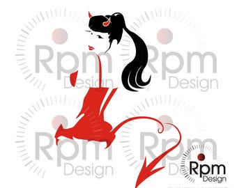 Sexy She-Devil SVG File, She Devil svg, Devil Woman, Temptress, Sexy Witch, Fantasy, Laser, Cricut, Silhouette, Cuttable, Vector, Download