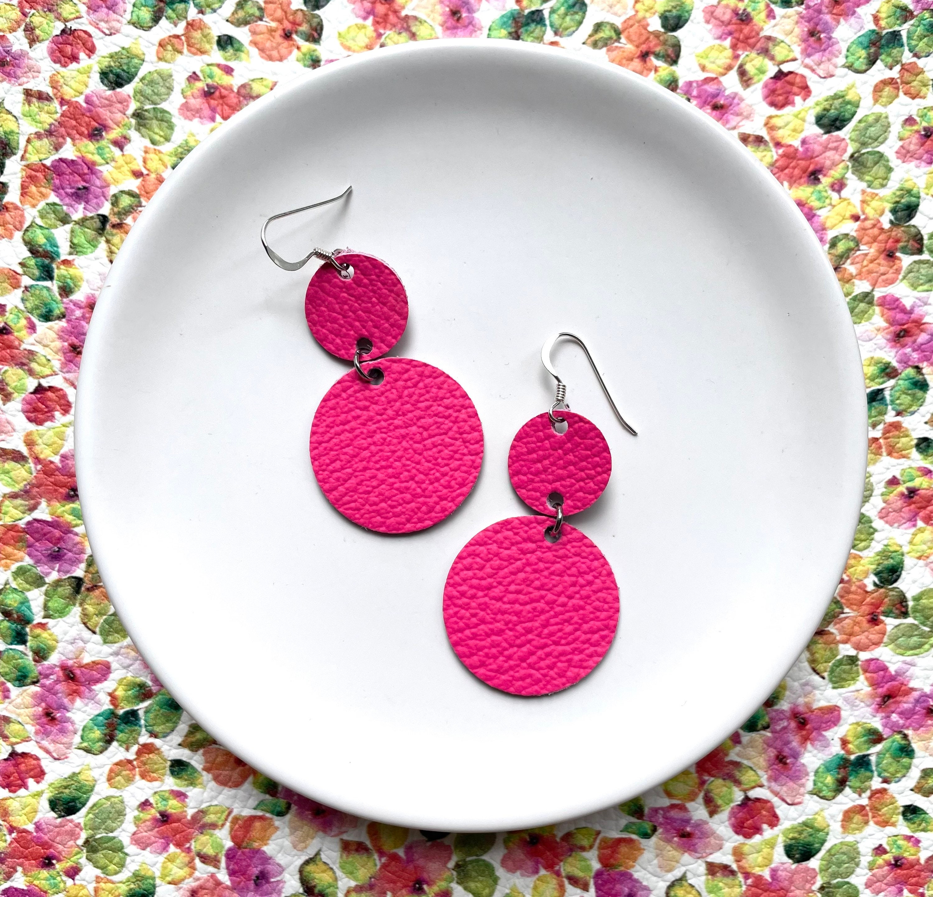 Hot pink earrings australia sale