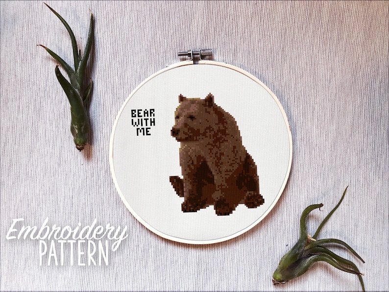 Embroidery Pattern Bear Cross Stitch Pattern Bear With Me Etsy