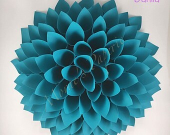 Giant Dahlia Paper Flower - Wall Decor - Wedding Backdrop - Paper Flower Wall - Nursery, Bridal, and Wedding Decor