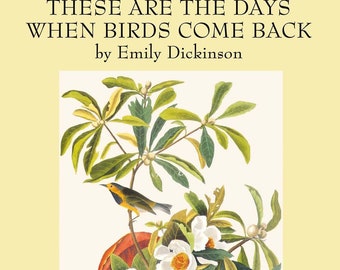 These are the Day When Birds Come Back (Emily Dickinson) - Canvas Art Print