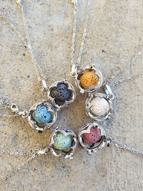 Oil Diffuser Pendant Lava Stone Volcanic Stone Aroma Necklace