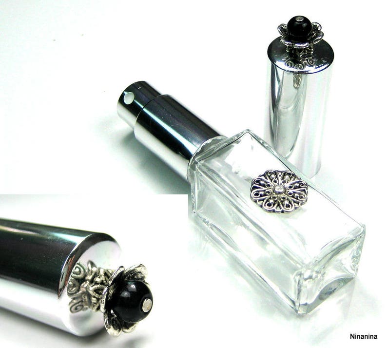 Vaporisateur de parfum de sac verre et métal argent N1038 image 5