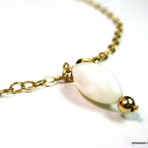 Gold ankle ketting goud gevuld en Pearl N2556 afbeelding 2