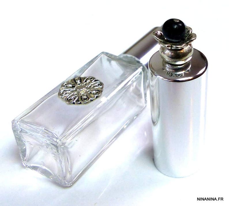 Vaporisateur de parfum de sac verre et métal argent N1038 image 1