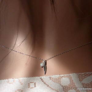 Feather waist chain Silver 925 solid Moonstone N5959 image 3