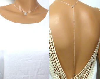 Silver back necklace 925 N3582