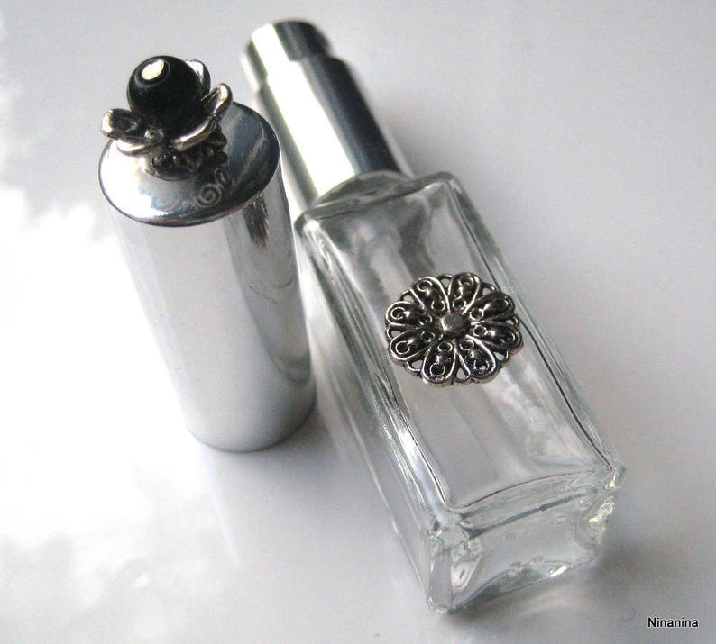 Vaporisateur de parfum de sac verre et métal argent N1038 image 6