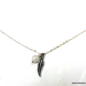 Feather waist chain Silver 925 solid Moonstone N5959 image 2