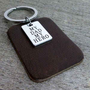 MY DAD MY HERO N5270 leather keyfob image 1