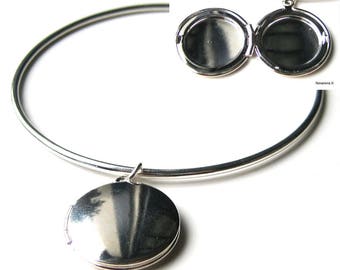 Bangle silver plated Locket N3406