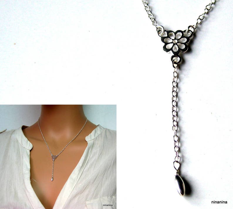 Collier en Y en argent 925 N2761 image 2