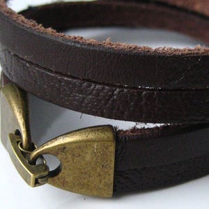 Bracelet homme cuir et métal bronze N2301 image 7