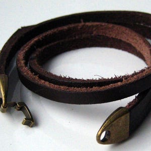 Bracelet homme cuir et métal bronze N2301 image 10