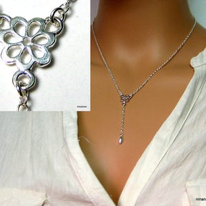 Collier en Y en argent 925 N2761 image 1