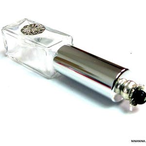 Vaporisateur de parfum de sac verre et métal argent N1038 image 3