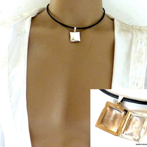 Leder Halskette Schnur und Tür-Foto 925 Silber N3521 Bild 1
