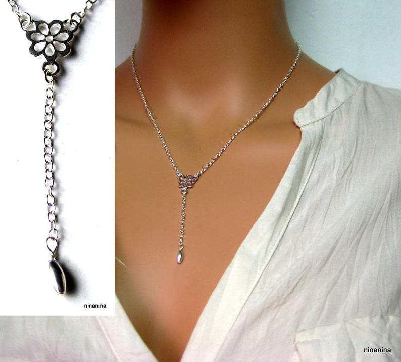 Collier en Y en argent 925 N2761 image 4