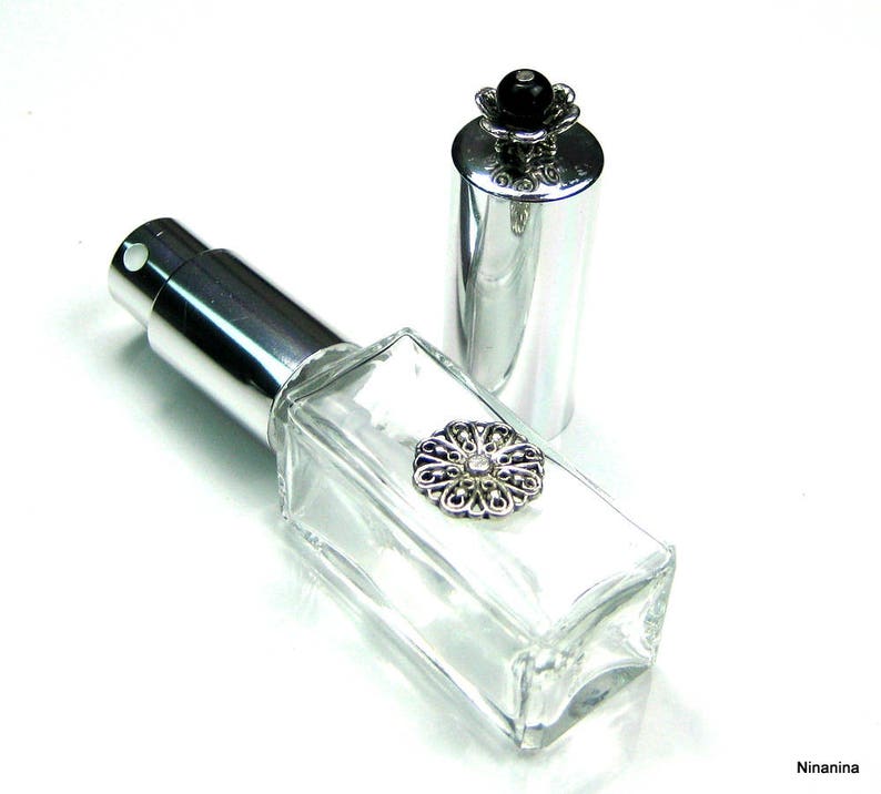 Vaporisateur de parfum de sac verre et métal argent N1038 image 4