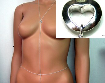 N3573 silver plated body chain