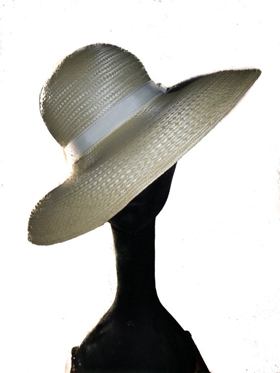 Wide Brim Straw Hat In White / Off White