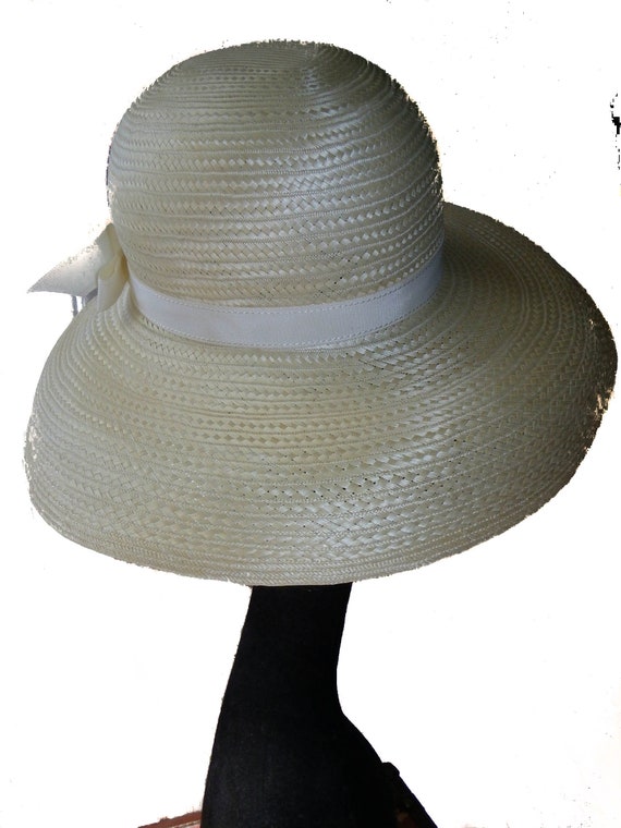 Wide Brim Straw Hat In White / Off White - image 6