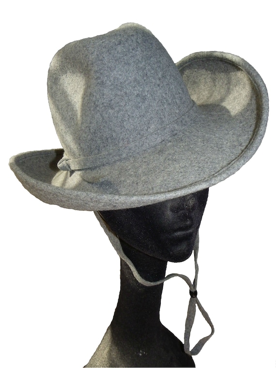 Gray Wool Felt Fedora With Western Flair