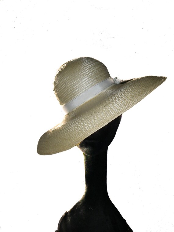 Wide Brim Straw Hat In White / Off White - image 9
