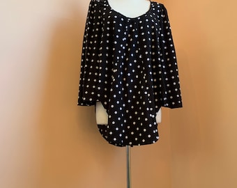 Schwarz Mit Weißen Polka Dot Bluse