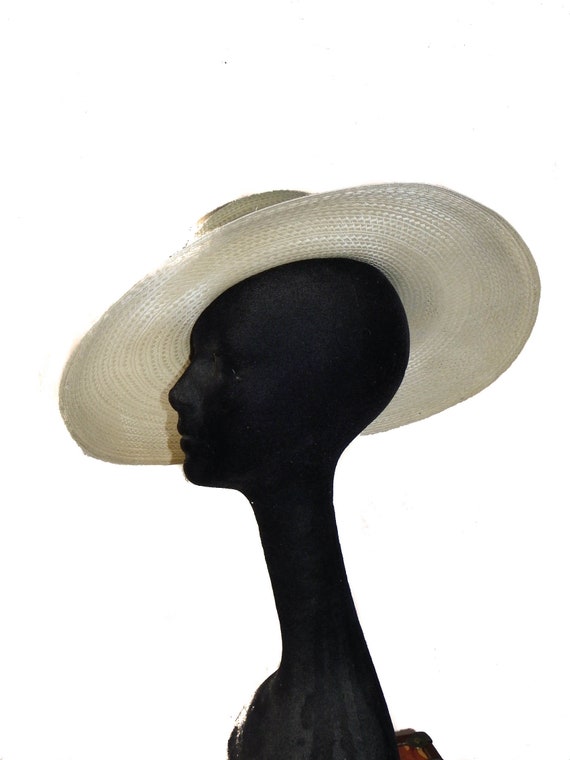 Wide Brim Straw Hat In White / Off White - image 3