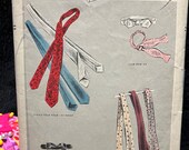 Vogue 8160 Vintage Pattern Men 39 s Ties with Sample with vintage Fabric 1950 39 s A Rare Find
