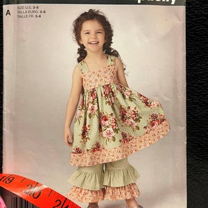 Simplicity It&#39;s So Easy 1533 Dress with ruffled pants Size 3-8 Factory Folded and Uncut