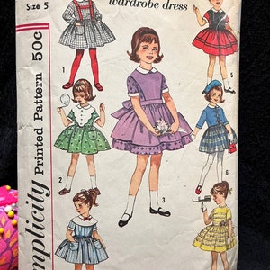 Children&#39;s 7-Day Wardrobe Vintage  Simplicity 4058 1950s Rare Find
