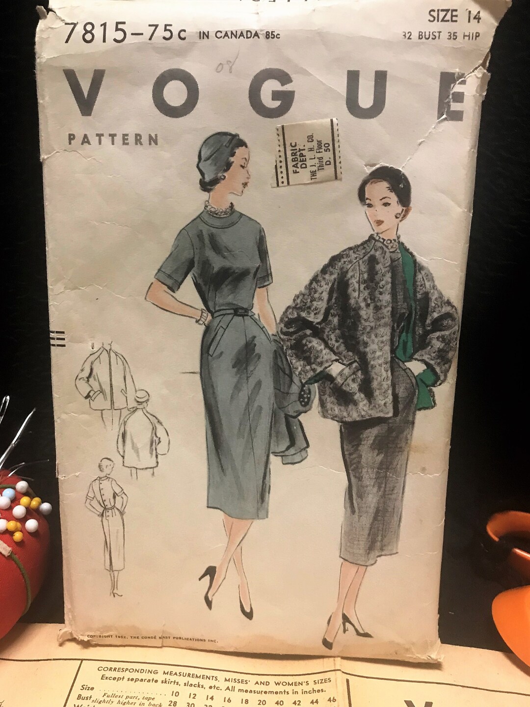 Vogue Schnittmuster Damenkleid - Size EE (14-16-18-20) Mit Nähanleitung