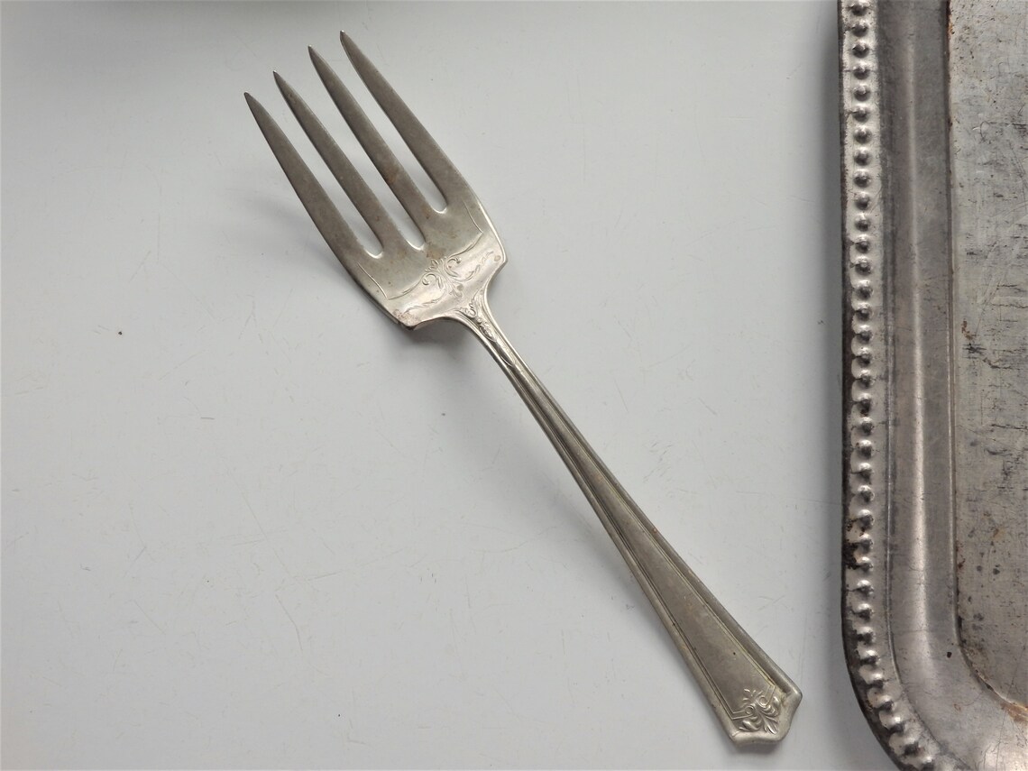 Wm A Rogers Nickel Silver Meat Fork Pat Mar. 1920 Antique Etsy