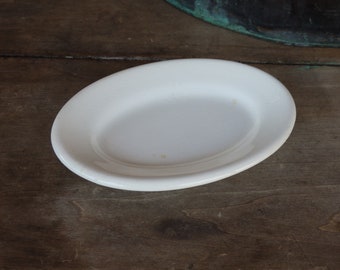 Antique Ironstone Soap Dish, KT & K- Knowles Taylor Knowles White Oval Soap Dish, Rustic Farmhouse Country Cottage Decor