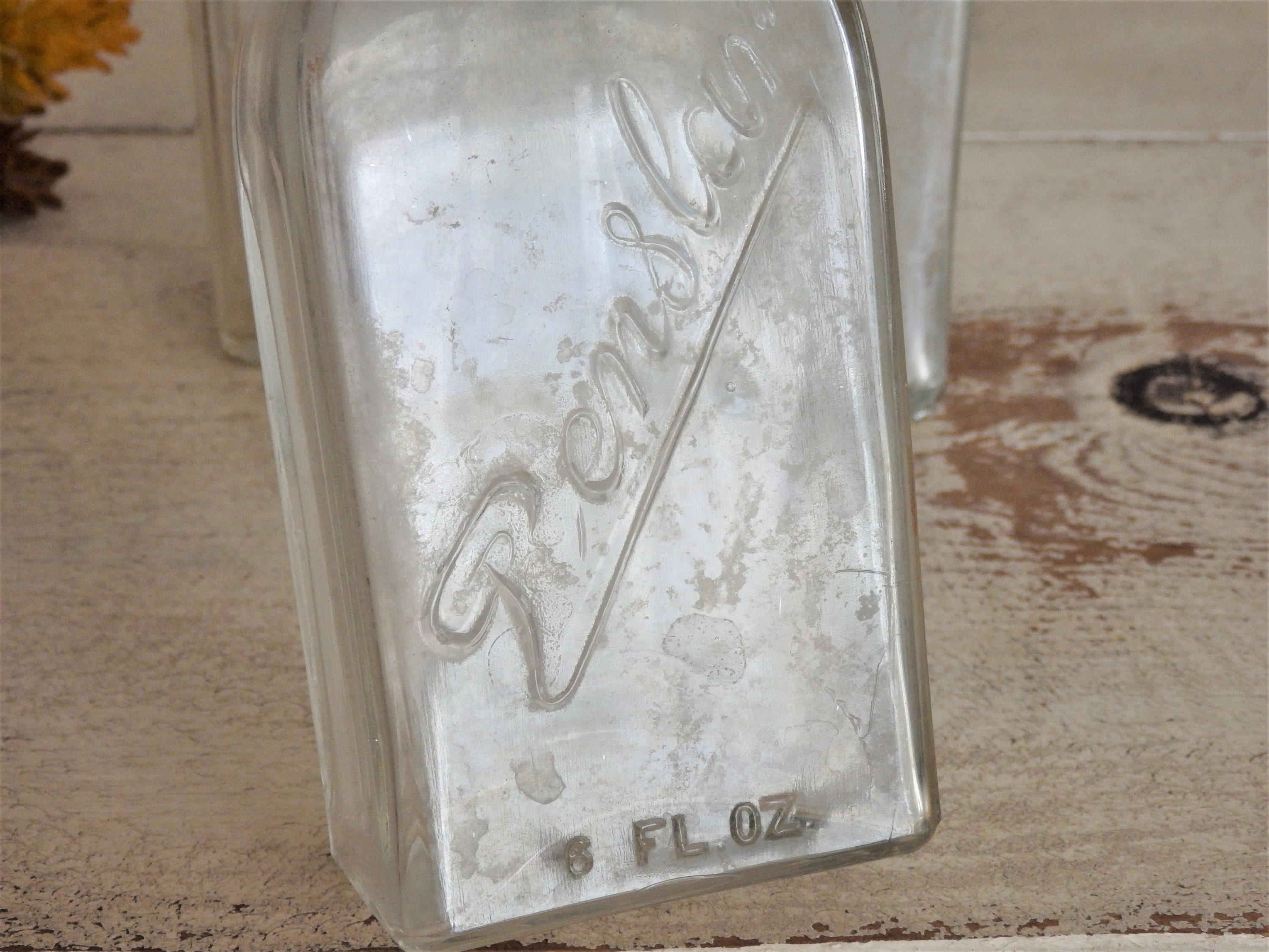 3 Old Glass Bottles, Penslar, California Fig Syrup Co Sterling Products