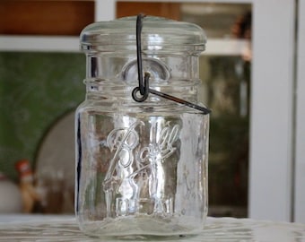 Vintage Ball Ideal Jar with Wire Bail Closure and Glass Lid, Home Decor, Kitchen/Bathroom/Office/Craft Storage