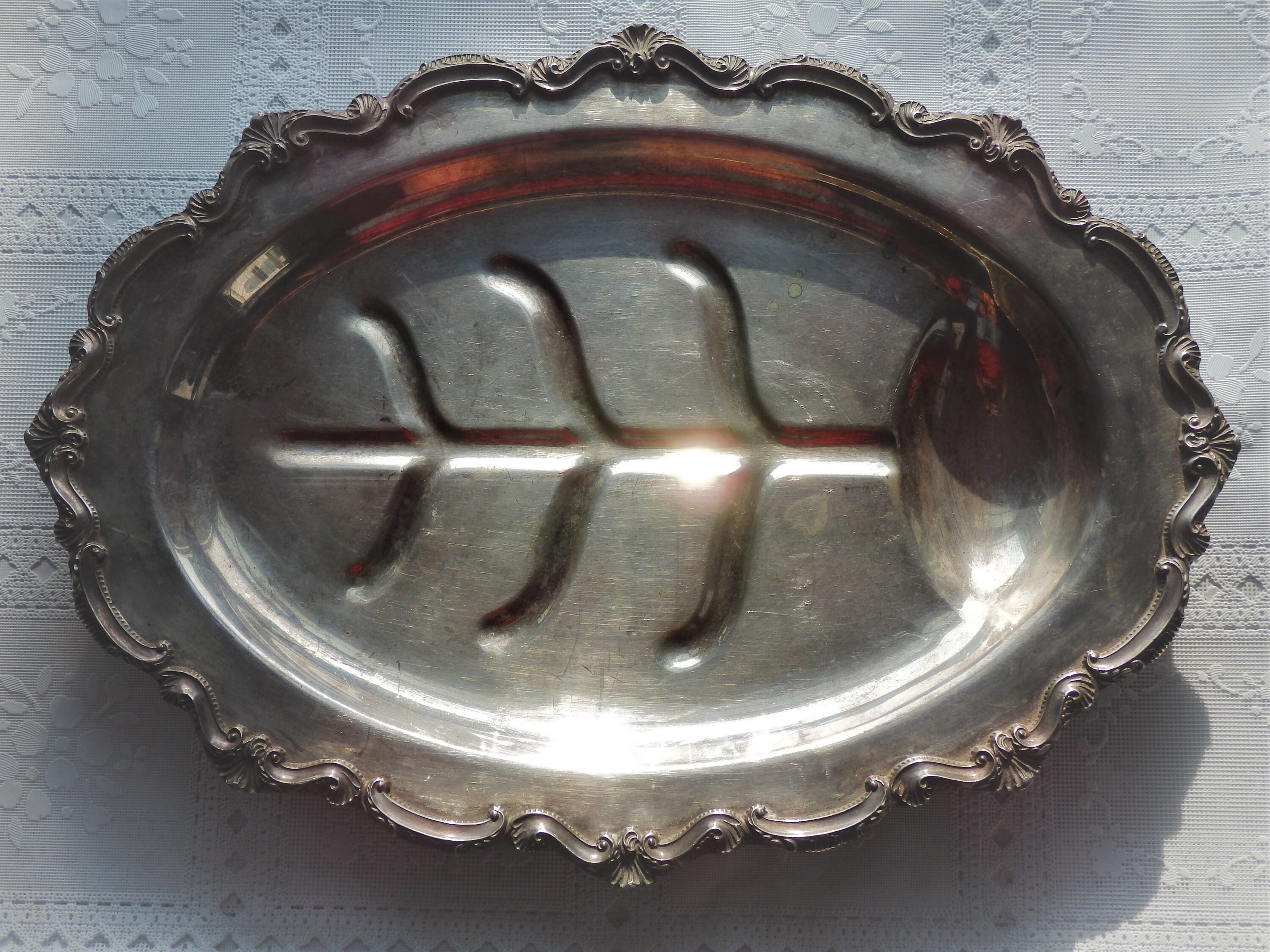Vintage Silver Plate Meat Platter W and S Blackinton Footed Etsy