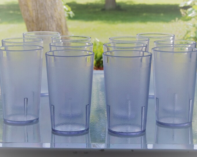 12 Pc Vintage Plastic Restaurant Glasses 8 Oz Diner Cups Etsy