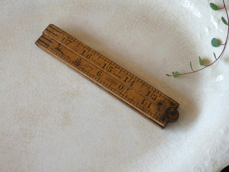 Stanley No. 27 Wooden Folding Ruler, Rustic 24 Inch Measuring Tool ...