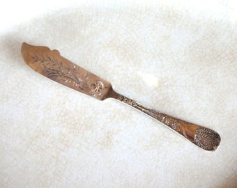 Antique Sterling Silver Laurel by Gorham Butter Spreader Cheese/Fish Knife, Issue Date 1885